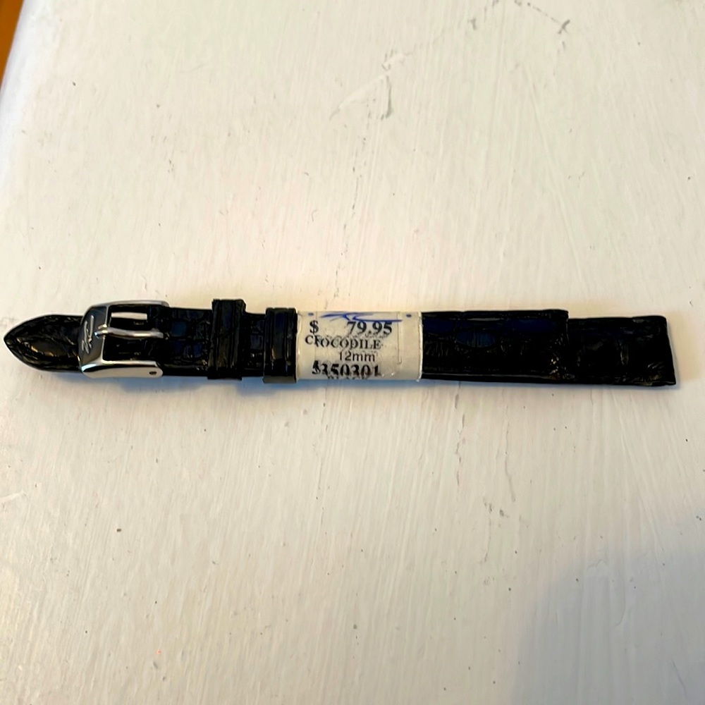 Black crocodile 12mm woman’s watchband
